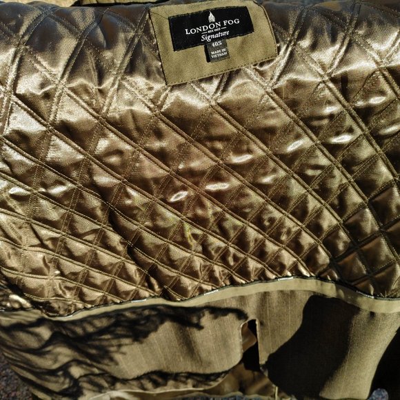 Men's London Fog Trench Coat - Size 40S - Color Dark Green - Picture 5 of 16